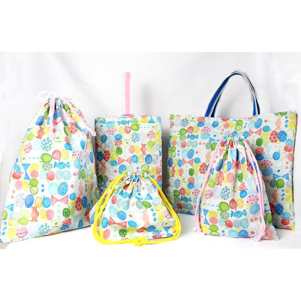 画像2: リボン&ちょうちょ レッド/ブルー 入園入学 5点セット 手作りキット 作り方マニュアル付き 材料セット (2)