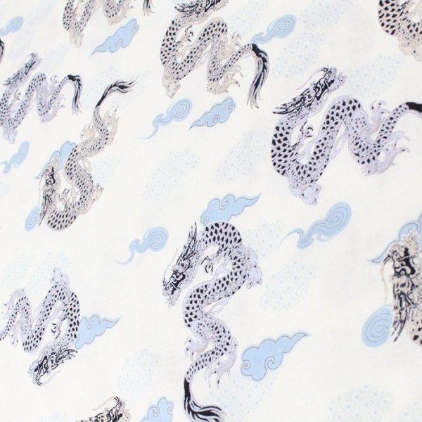 画像3: 雲と龍 白/黒【丸型スタイ】ベビー 手作りキット 作り方マニュアル付き 国産 (3)