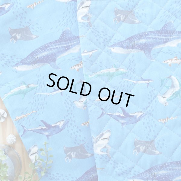 画像5: サメとマンタの海【シューズバッグ】 手作りキット 作り方マニュアル付き 入園入学 手芸キット (5)