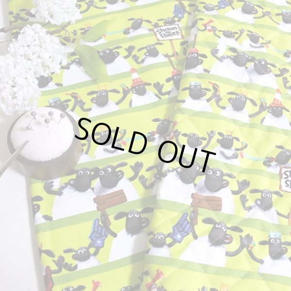 画像5: [15％OFF]★在庫限り サイズ変更不可★ひつじのショーン ボーダーグリーン【体操服袋/ナップサック】材料セット 作り方マニュアル付き 入園入学 中厚手生地[n] (5)