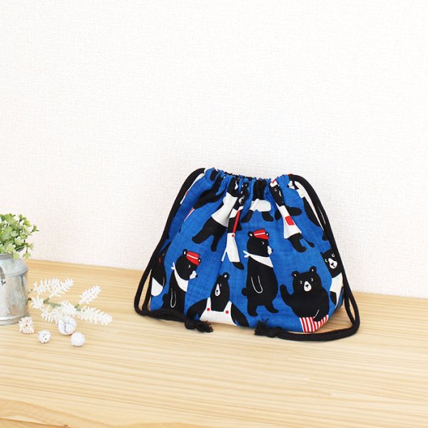 画像1: おしごとクマさん【お弁当袋】中厚手生地 手作りキット 作り方マニュアル付き 入園入学 手芸キット[n] (1)