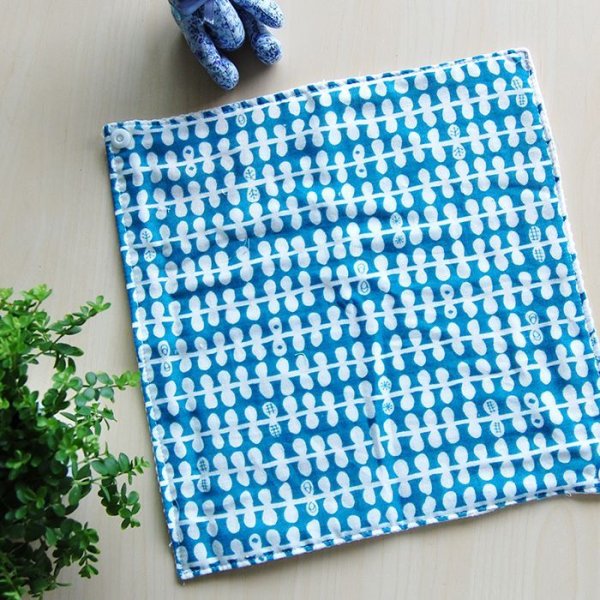 画像4: ターコイズのつるくさ【ハンカチスタイ】ベビー 手作りキット 作り方マニュアル付き ダブルガーゼ 国産 (4)