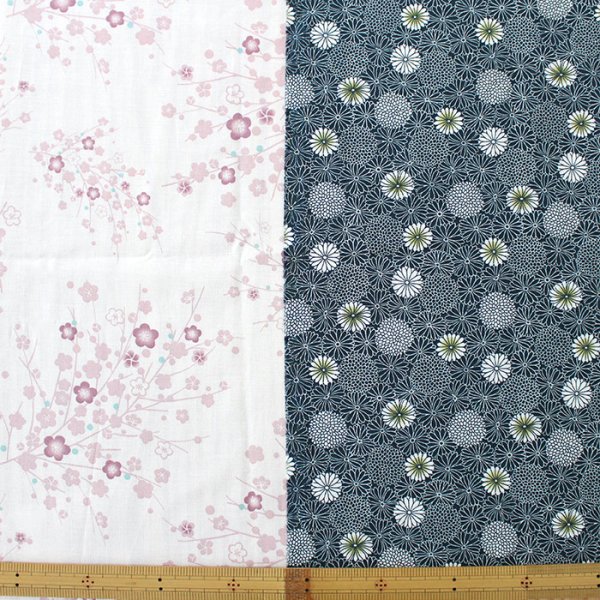 画像7: 梅とキク【丸型スタイ】【くるくるスタイ】【ハンカチスタイ】ベビー 材料セット 作り方マニュアル付き ダブルガーゼ 国産 (7)