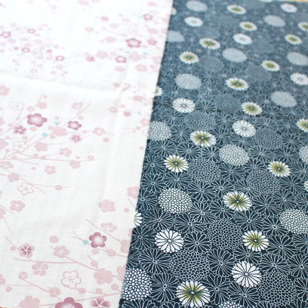 画像8: 梅とキク【丸型スタイ】【くるくるスタイ】【ハンカチスタイ】ベビー 材料セット 作り方マニュアル付き ダブルガーゼ 国産 (8)