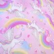 画像4: 虹とユニコーン ピンク【スモック】 手作りキット 作り方マニュアル付き 中厚手生地 (4)