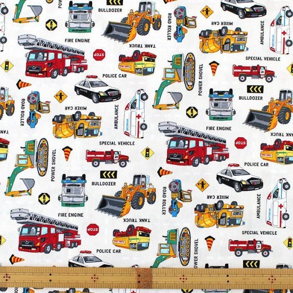 画像3: 《家庭科教材対応》はたらく車 シロ【ランチョンマット】手作りキット 作り方マニュアル付き 小学校 家庭科 キット[u] (3)