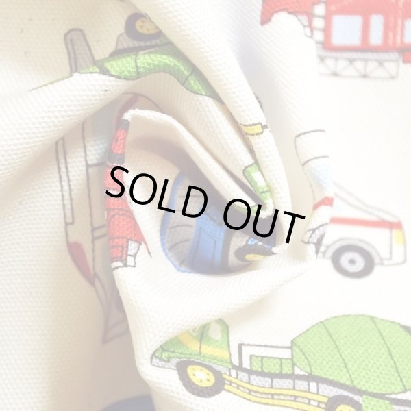 画像3: ●アウトレット サイズ変更不可●ワーキングカー ベージュ◎底布付【体操服袋/ナップサック】手作りキット 入園入学 手芸キット 中厚手生地[s] (3)