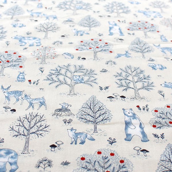 画像8: 野生動物のもり◎底布付【シューズバッグ】 手作りキット 作り方マニュアル付き 入園入学 手芸キット[n][s] (8)