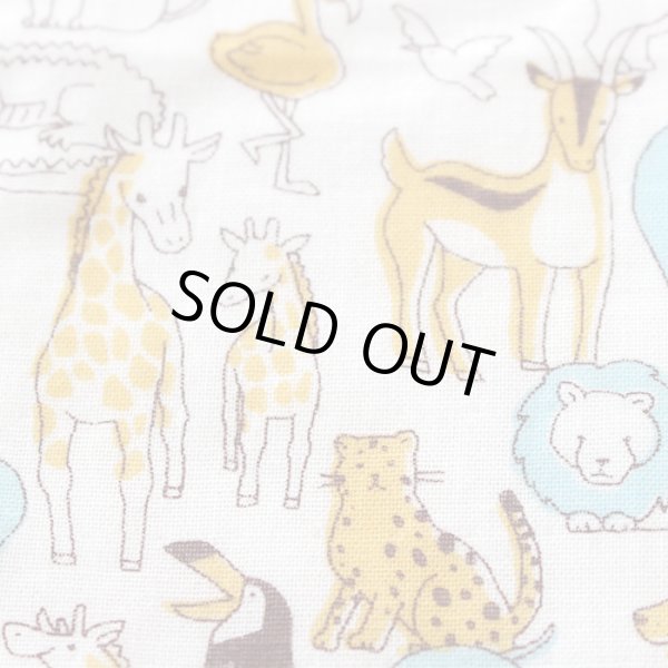 画像2: 楽しい動物園【国産おくるみと丸型スタイセット】ベビー 手作りキット 作り方マニュアル付き ダブルガーゼ フード付き (2)